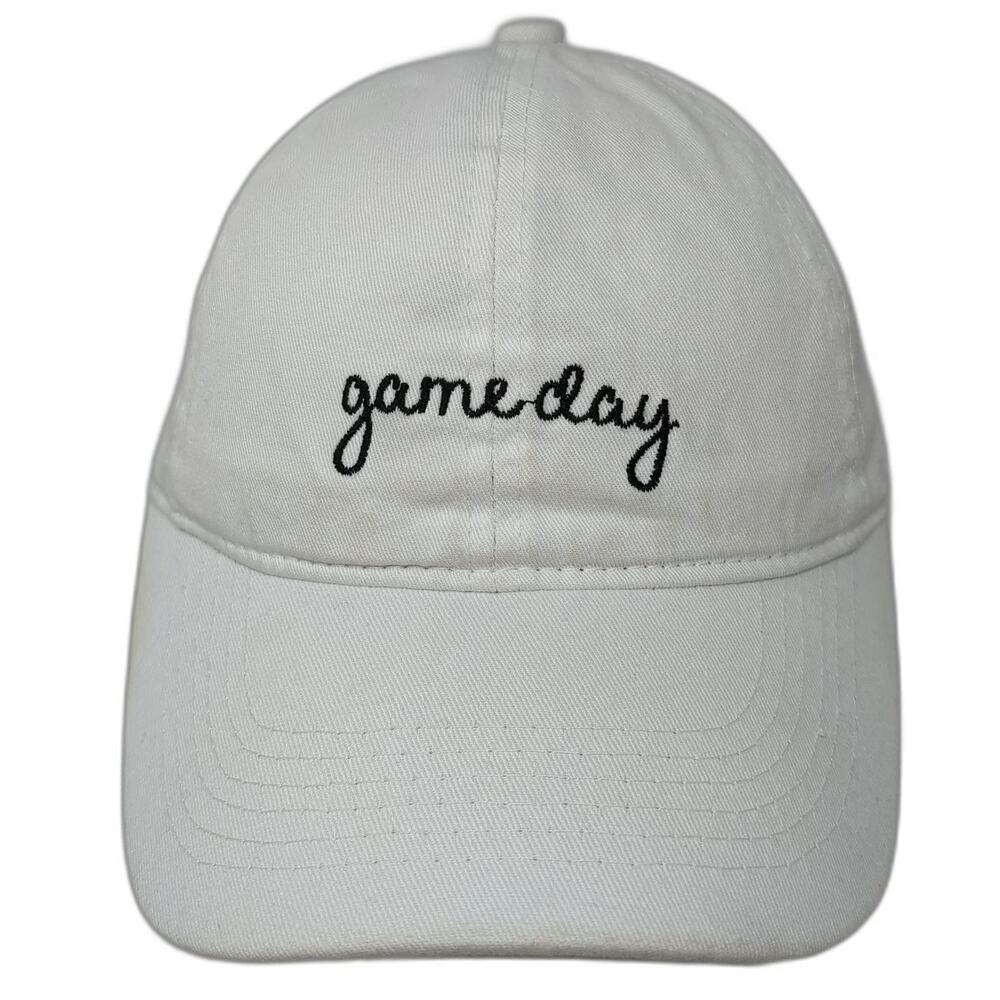 David and Young Baseball Cap White One Size Game Day Embroidery Adjustable Hat